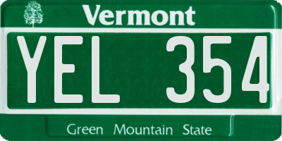 VT license plate YEL354