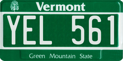 VT license plate YEL561