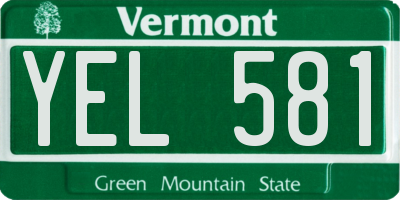 VT license plate YEL581