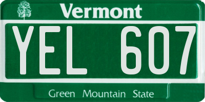 VT license plate YEL607