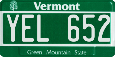 VT license plate YEL652