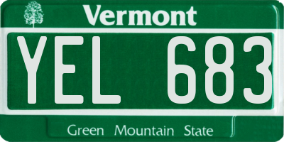 VT license plate YEL683