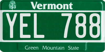VT license plate YEL788