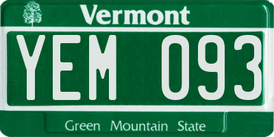 VT license plate YEM093