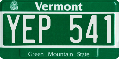 VT license plate YEP541