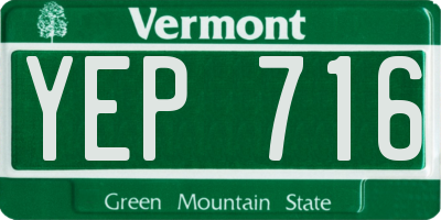 VT license plate YEP716