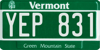 VT license plate YEP831