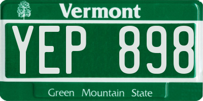 VT license plate YEP898