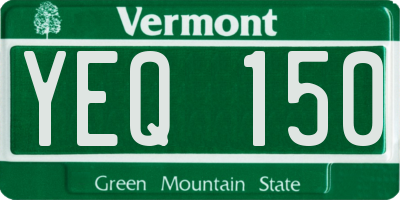 VT license plate YEQ150