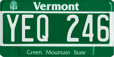 VT license plate YEQ246