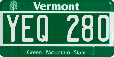 VT license plate YEQ280