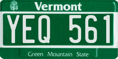 VT license plate YEQ561