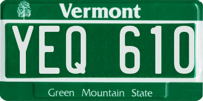 VT license plate YEQ610