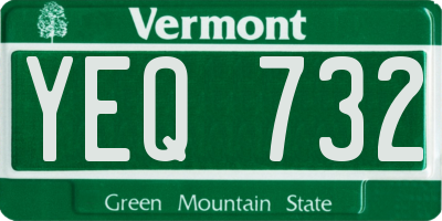 VT license plate YEQ732