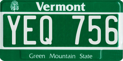 VT license plate YEQ756