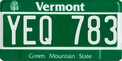 VT license plate YEQ783