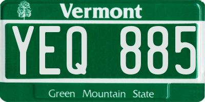 VT license plate YEQ885