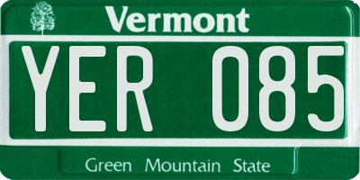 VT license plate YER085