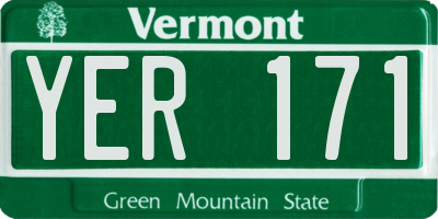 VT license plate YER171