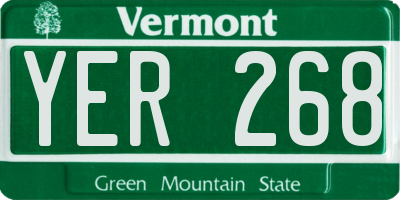 VT license plate YER268