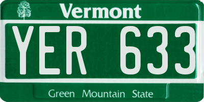 VT license plate YER633