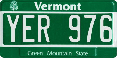 VT license plate YER976