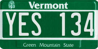 VT license plate YES134