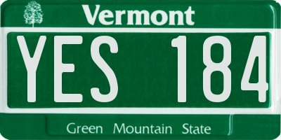 VT license plate YES184