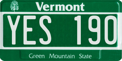 VT license plate YES190
