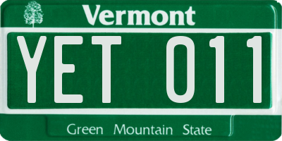 VT license plate YET011
