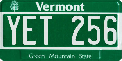 VT license plate YET256