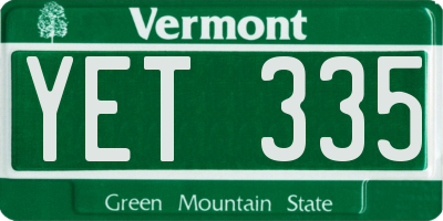 VT license plate YET335