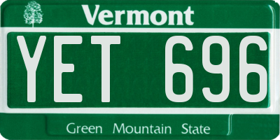 VT license plate YET696