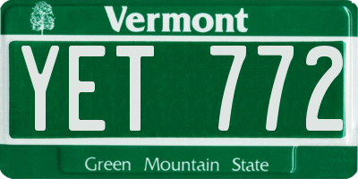 VT license plate YET772