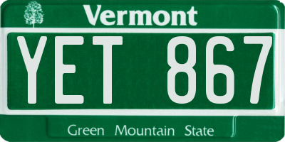 VT license plate YET867