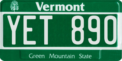VT license plate YET890