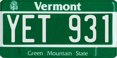 VT license plate YET931
