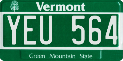 VT license plate YEU564