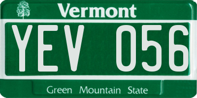 VT license plate YEV056