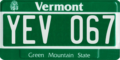 VT license plate YEV067