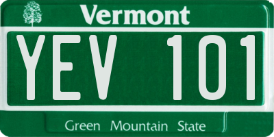 VT license plate YEV101