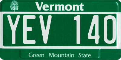 VT license plate YEV140
