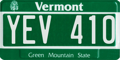VT license plate YEV410