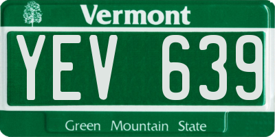 VT license plate YEV639