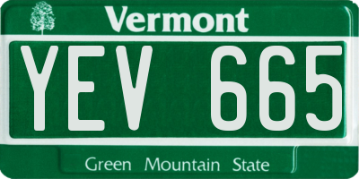 VT license plate YEV665