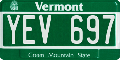 VT license plate YEV697