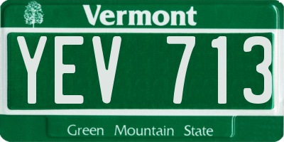 VT license plate YEV713