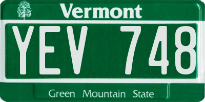 VT license plate YEV748