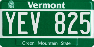 VT license plate YEV825