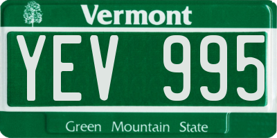 VT license plate YEV995